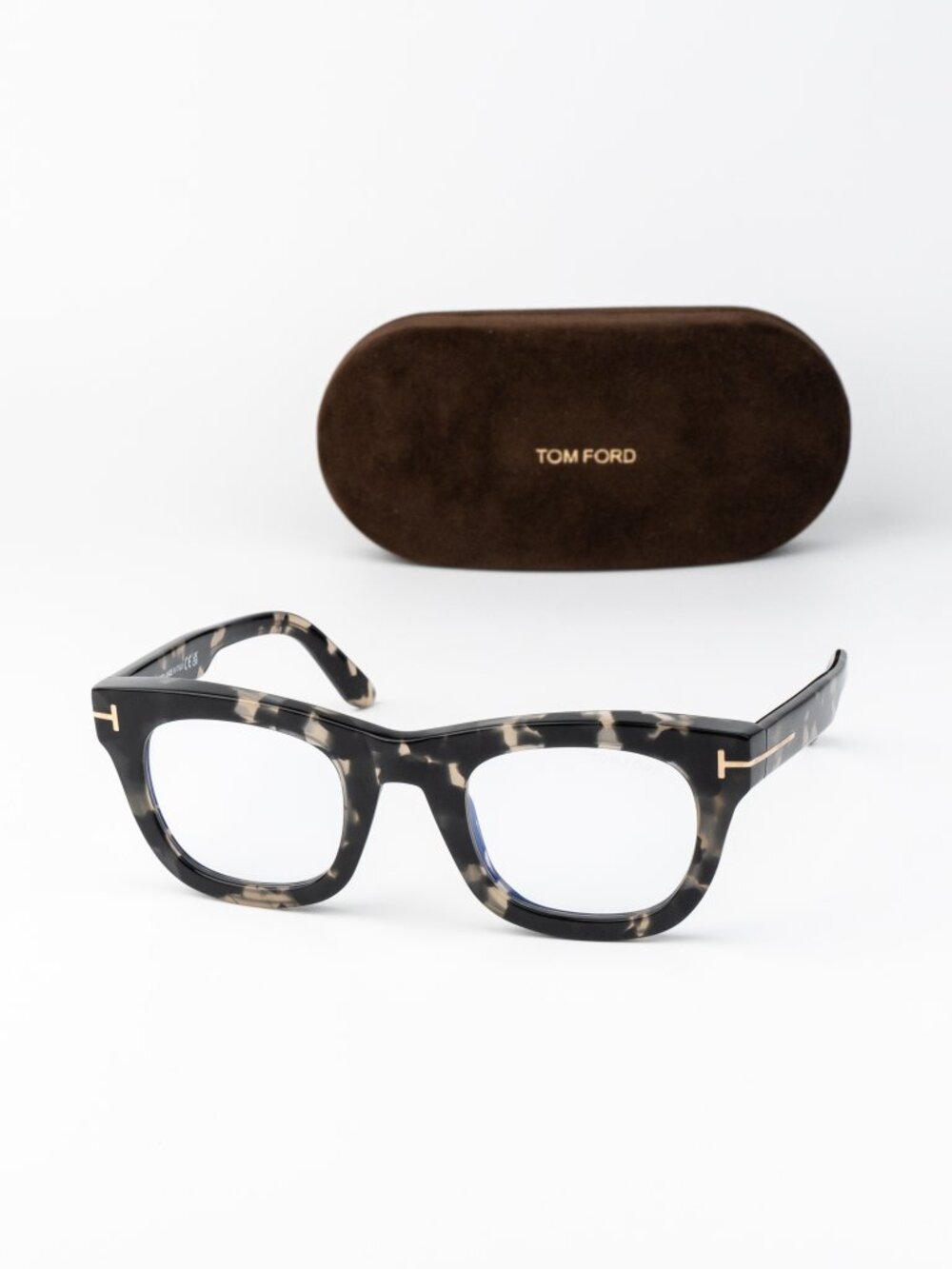 Tom Ford Men Eyeglasses Black Havana Square FT5872-B 005 NEW AUTHENTIC
